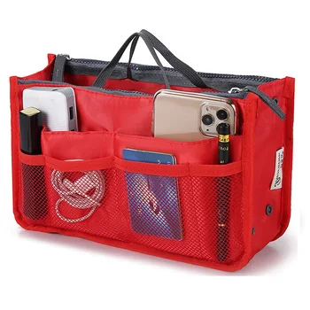 Travel чанта за съхранение организатор двоен цип сгъваема чанта чанта за жени водоустойчив преносим козметична чанта за съхранение на кабел за данни