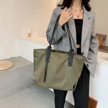 Голям капацитет рамо чанта корейски стил Оксфорд плат дамски чанти чанти момичета