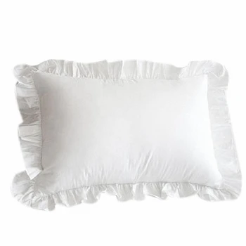 100% памук къдрава калъфка за възглавница разрошена възглавница бяла калъфка за възглавница
