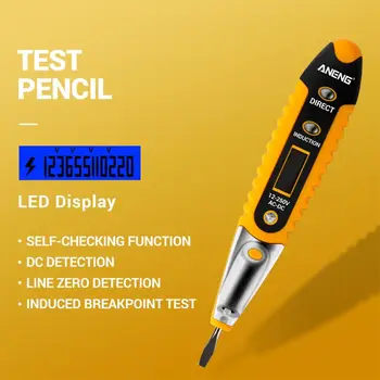 Преносим тестер писалка електрически инструменти електрически тестер LED дисплей за DC 12-250V живо тел тестер дропшип