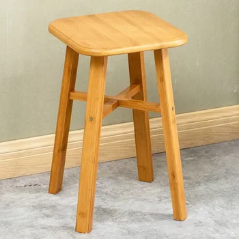 Карбонизиран цвят Кръст квадратен стол Кръгли столове Стол за хранене Високи столове Бамбук 4-крак османци бамбук домакинство икономика тип
