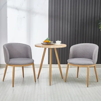 Nordic проста дървена маса, малка къща, метален дървен материал малка кръгла маса, имитация на масивно дърво, няколко ъгъла, няколко маси за чай
