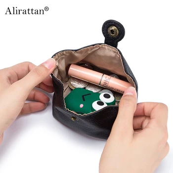 Alirattan2024 Нов сладък нулев портфейл мек телешка мини слушалка ключ женски монета червило чанта за съхранение малък боб кок