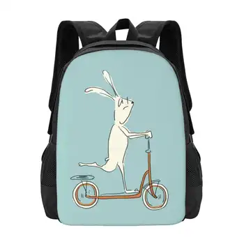 Scooter-Blue училищни чанти за тийнейджърки лаптоп чанти за пътуване спорт животно заек зайче скутер езда колела Великден деца