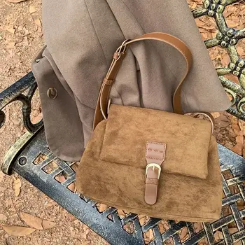 Ретро матирано кожено пазарско чанта есен зима топло голям капацитет рамо чанти за жени подмишници пратеник чанти чанта