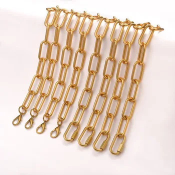 Hot Fashion Lady Soft Trunk Handbag Lady Purse Parts Replacement Gold-tone Metal Links Chain Bag Strap For Designer
