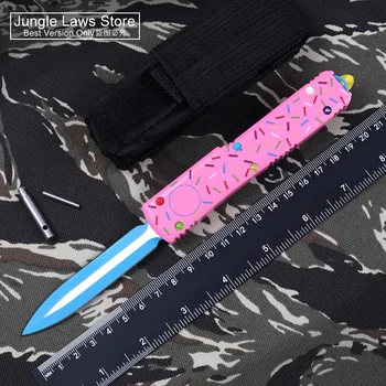 UT Десертен нож MICRO ULTRA OTF TECH Ножове Donut Pink D.E Blade EDC Самозащитни джобни ножове M7