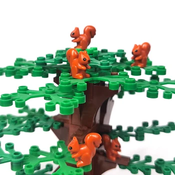 катерица MOC Нова животинска джунгла Пасторална ферма Ранчо сцена Строителни блокове Тухли Играчки Пасище, съвместимо с LEGO