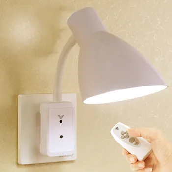 Безжичен държач за лампа за дистанционно управление E27 гнездо, което може да се затъмнява с таймер за 220V E27 LED крушка Нощна светлина с дистанционно управление