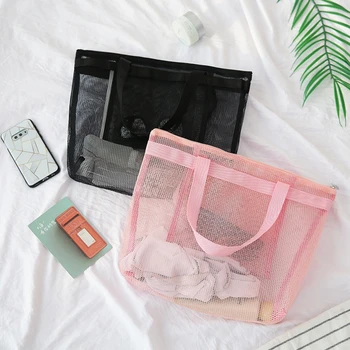 1pcs пътуване чанта за съхранение с висок капацитет жени окото прозрачна чанта голям пикник плажни чанти мъкна офис обяд закуски баня бански чанта