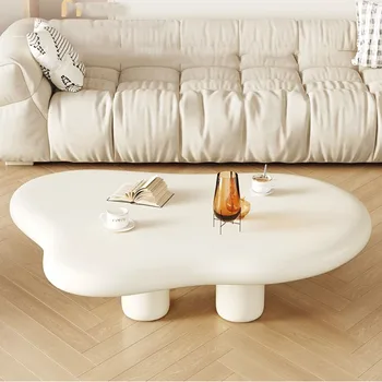 Модерна холна масичка за кафе Trau Wood Nordic Floor Design Странична маса Бяла минималистична Tavolino Da Salotto Скандинавски мебели