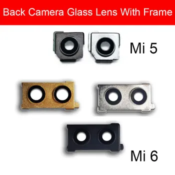Задна задна камера обектив стъклена покривна рамка за Xiaomi Mi 5 6 Основна голяма рамка за капак на камерата + Резервни части за ремонт на стикери