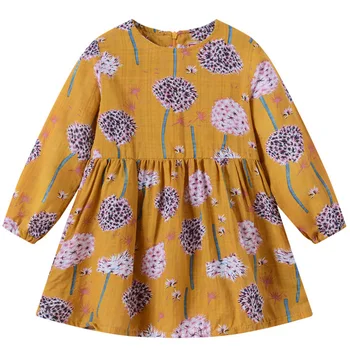 2019 Летни детски ежедневни рокли 2 3 4 5 6 години Детска парти за печат Бебе Момиче Парти за рожден ден Vestidos за момичета дрехи