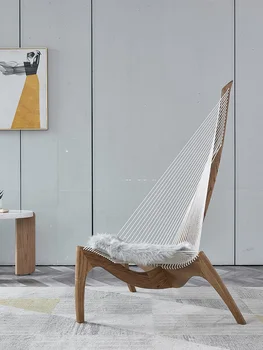Nordic ретро единичен фотьойл, творчески арфа стол, интернет знаменитост творчески шезлонг longue, ветроходен стол