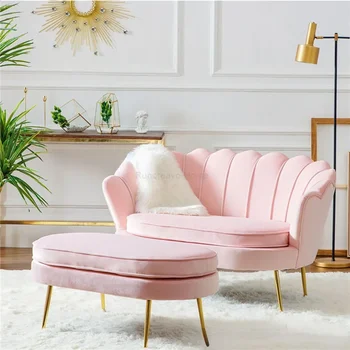 Модерен диван комплект мебели за хол малък хол скандинавски акцент стол светлина луксозни столове двойна седалка