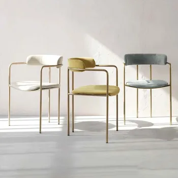 Луксозни модерни столове за хранене Златни крака Скандинавско кресло Конферентен стол Ресторант Стая на живо Мебели Sillas Para Comedor