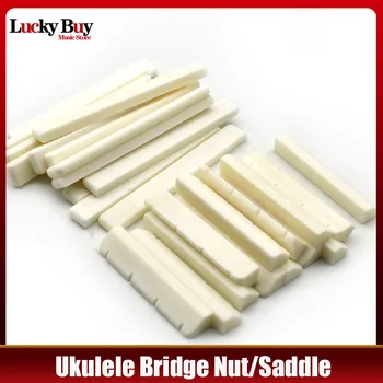 20pcs Ukulele String Bridge Cattle Bone Saddle Nut Set за 4-струнна китара Uku Uke