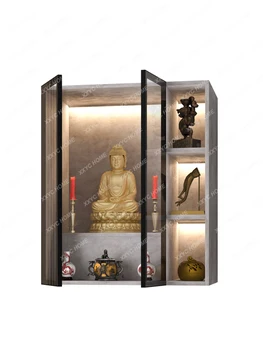 Светилище на Буда Монтиран на стената олтар с двойна врата Олтар Бог на богатството Таблица за поклонение