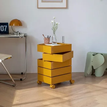 2023 Въртящ се шкаф за съхранение Подвижни нощни шкафчета Скандинавско модерно малко нощно шкафче Минималистични Muebles Мебели за дома на колела