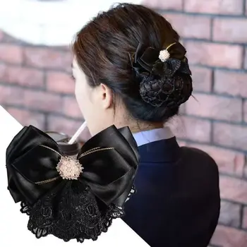 Rhinestone Bowknot пролетта клип елегантна панделка корейски стил медицинска сестра щипка за коса перла