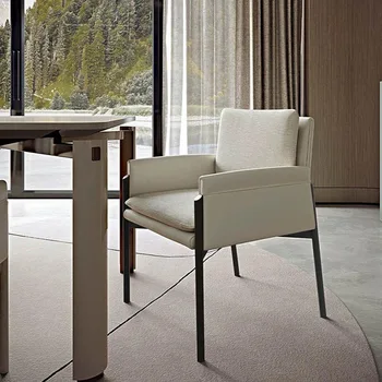 Тапициран ергономичен стол за хранене Дизайнер на хола Вътрешна класика Трапезен стол Бяла спалня Cadeiras De Jantar Мебели