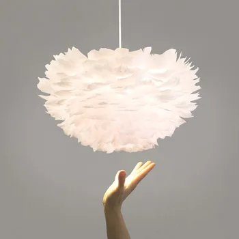 Скандинавска творческа личност перо висулка светлина хол спалня трапезария детски LED лампа модерен осветление декор