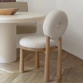2023 Година Нова Аоливия Официален нов дизайнер Lambswool стол Nordic Ins Creative Начало Спалня Фотьойл Грим Стол Всекидневна