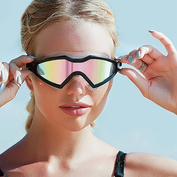 Очила за плуване Жени Мъже Възрастни Деца Галванично анти-мъгла UV защита Бански очила Водоустойчив силиконов миопия Swim Glasse