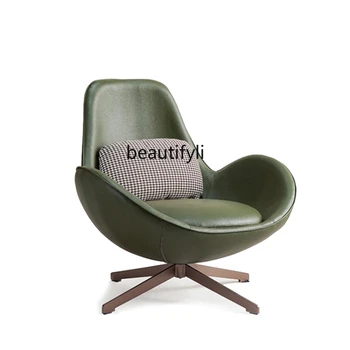 Nordic модерен минималистичен едноместен диван стол хол стол светлина луксозен балкон хол кожен шезлонг