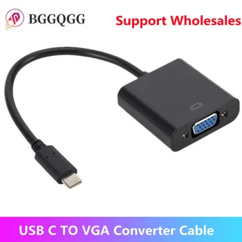 Тип C към VGA кабелен конвертор USB 3.1 мъжки към VGA женски видео конвертор за Apple Macbook Chromebook пиксел USB C КЪМ VGA