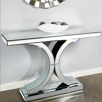 Постмодерни минималистични огледални мебели Конзолни маси Коридор Коридор Дял Входен шкаф Страничен изглед Комплекти Конзола за маса