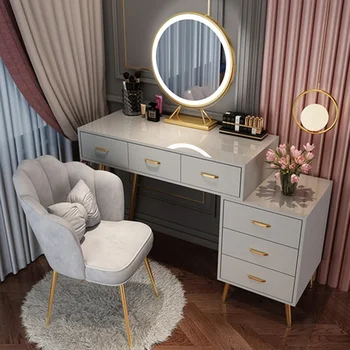 Луксозна интегрирана таблица светлина грим спалня дресинг стъкло малък апартамент Nordic модерен минималистичен съхранение скрин мебели