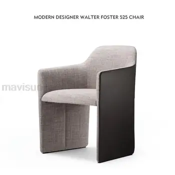 Nordic кожа единичен стол за трапезария стая бельо плат удобни диван столове висока плътност гъба минималистичен дом фотьойл