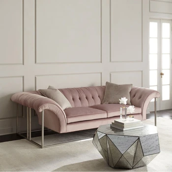 Nordic Light Luxury неръждаема стомана метал триместен пълен моден магазин за дрехи случайни хладен дизайнерски диван