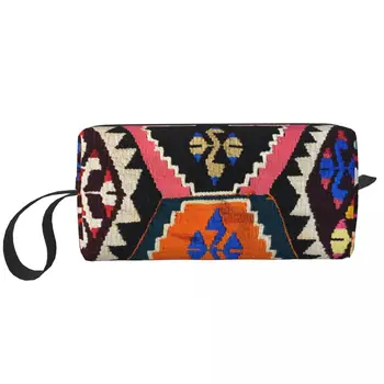 Античен стил Kilim Navaho тъкат тъкани текстилни козметични чанти жени персийски етническо изкуство грим случай красота съхранение тоалетни чанти