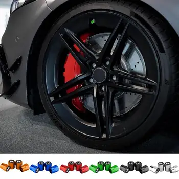 Капачка на стъблото на клапана на автомобилната гума 4 бр. Водоустойчиви капаци на стъблото на гумите Цветни капаци на клапаните на колелата Метални гумени уплътнителни капачки Аксесоари за кола