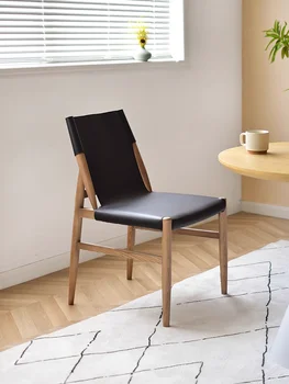 Nordic луксозно седло кожен трапезен стол минималистичен модерен трапезен стол и стол Хотел домашен стол