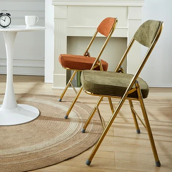 бял преносими столове за спалня хол метален офис шезлонг трапезария сгъваем отдих Cadeiras de Jantar мебели за дома