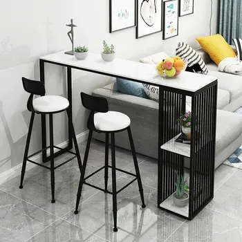 Nordic мрамор бар маса за домашна употреба, прости и модерни дълги високи крака маса, светлина луксозен хол преграда шкаф, smal