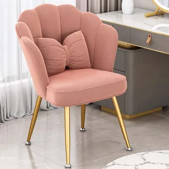 вечеря фоайе розови трапезни столове луксозни случайни меки комфортни трапезни столове чакащи златни крака шезлонги Salle Manger мебели
