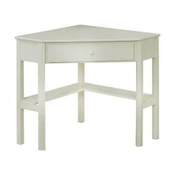 Ъглова маса за писане Ъглова маса за писане с чекмеджета и рафтове сиво бяло