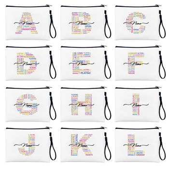 Letter персонализирани грим чанта потребителски елементи персонализирани име комплект жените козметични торбичка шаферките подаръци училище молив случай