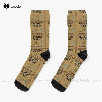 Tegridy Weed от Tegridy Farms Мексикански етикет пародия чорапи Хелоуин флот бейзболни чорапи нов популярен колоритен забавен подарък