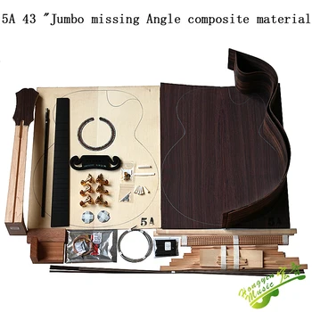 5A 43-инчов Jumbo Missing Horn Gem Full Single folk guitar accessories making material set with Indian rose acoustic guitar