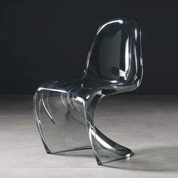 Скандинавски стол за хранене Творчески акрилен пластмасов трапезен стол Призрачен стол Кристално столче за трапезария Прозрачни мебели Sillas WK