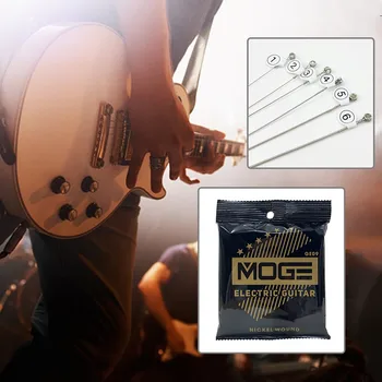 Комплект струни за електрическа китара Практикуван никелиран стоманен китарен струни за електрическа китара за китарни части Музикален инструмент
