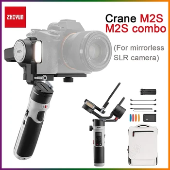 ZHIYUN Кран M2S 3-осни кардани Ръчен стабилизатор за SLR безогледални фотоапарати смартфон iPhone Sumsang Gopro кран M M2 2.0