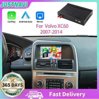 JUSTNAVI Безжичен Apple CarPlay Android Auto Retrofit Car AI кутия за Volvo V40 V60 XC60 S60 V70 XC70 S80 2007 - 2014 Огледална връзка
