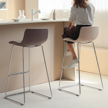 Модерни ергономични бар столове Балкон дизайн брояч акцент кухненски стол метален скандинавски шезлонг De Bar Cadeira мебели HD50BY