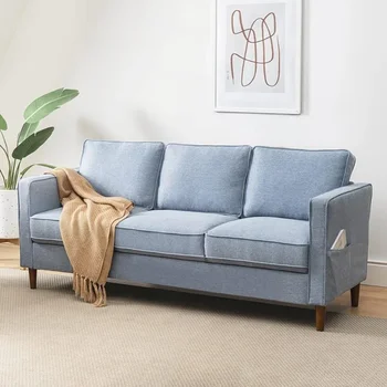 Модерен ленен плат Loveseat/диван/диван с подлакътник джобове хол дивани за дома луксозни мебели